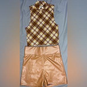 Pacsun crop shirt with cute stylish shorts